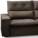 Ver imagem 6 de Sofá 3 Lugares Retrátil Reclinável Chaise Direito 258cm Bergen F04 Veludo Marrom Escuro - Lyam Decor