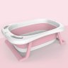 Banheira de Bebe Retrátil Dobrável em Silicone:rosa Branco - 3