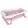 Banheira de Bebe Retrátil Dobrável em Silicone:rosa Branco - 1