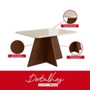 Ver imagem 6 de Conjunto Sala de Jantar Mesa 90x120cm T Vidro com 4 Cadeiras Madeira Maciça Marrom/Canela/Off White/Creme
