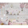 Papel de parede balão menina safári para quarto de bebê M² PP82 - 4