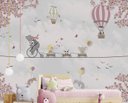 Ver imagem 4 de Papel de parede balão menina safári para quarto de bebê M² PP82