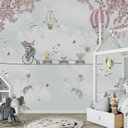 Ver imagem 3 de Papel de parede balão menina safári para quarto de bebê M² PP82