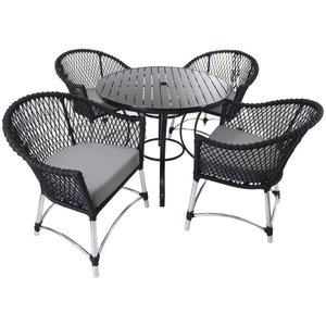 Conjunto de Poltronas e Mesa Chile em Corda Náutica Alumínio
