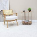Ver imagem 1 de Mesa Lateral Onix Alta Metal e Madeira Marrom 100% MDF