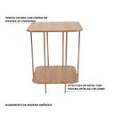 Ver imagem 4 de Mesa Lateral Onix Alta Metal e Madeira Marrom 100% MDF