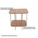Ver imagem 4 de Mesa Lateral Onix Baixa Metal e Madeira Marrom 100% MDF