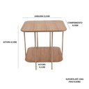 Ver imagem 3 de Mesa Lateral Onix Baixa Metal e Madeira Marrom 100% MDF