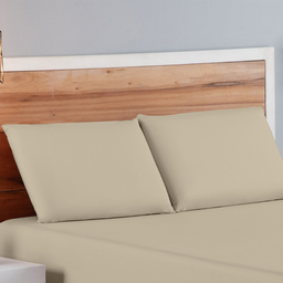 Lençol com Elástico Mias Fronha Jogo de Cama Solteiro.:bege - 2