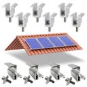 Ver imagem 1 de Kit Fixador Grampo Final e Intermediário Linha C para 04 Placas Painel Solar Alumínio e Inox | Perfi