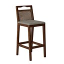 Ver imagem 1 de Banqueta para Cozinha Madeira Maciça Rattan Vittoria Bege Capuccino