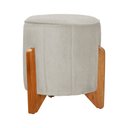 Ver imagem 1 de Puff Jade Pés de Madeira Suede: Bege