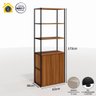 Estante Industrial 3 Torres Portas Prateleiras Metal Madeira Cor:nogal com Preto - 3