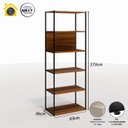 Ver imagem 4 de Estante Industrial 3 Torres Portas Prateleiras Metal Madeira Cor:nogal com Preto