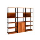 Ver imagem 2 de Estante Industrial 3 Torres Portas Prateleiras Metal Madeira Cor:nogal com Preto