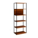 Ver imagem 6 de Estante Industrial 3 Torres Portas Prateleiras Metal Madeira Cor:nogal com Preto