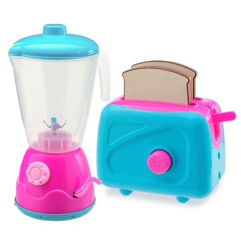 Kit Mini Brinquedo Cozinha Microondas E Torradeira