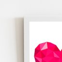 Ver imagem 2 de Coração Minimalista Geométrico Quadro Moldura Branca 60x40cm