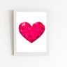 Coração Minimalista Geométrico Quadro Moldura Branca 60x40cm - 1