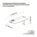 Ver imagem 3 de Complemento de Plataforma Corporativa 130x792 CPLPSC130 130cm Industrial Branco