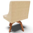 Ver imagem 6 de Kit 2 Cadeiras Decorativas Sala de Jantar Base Giratória de Madeira Firenze Suede Bege/Natural G19 -