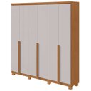 Ver imagem 1 de Guarda-Roupas Casal Alonzo 6 Portas 4 Gavetas s/ Espelho 100% MDF c/ Pés - Lp - Rei de Casa Amendoa