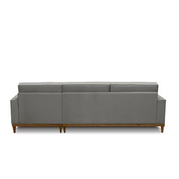 Sofá 3 Lugares 2,10m Living com Chaise Lavinia Linho Cinza Adonai Estofados - 5