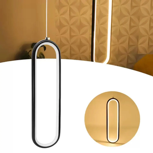 Luminária Pendente de Led Moderno Formato de Anel Oval Branco Quente