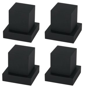 Kit 4 Acabamento Registro Quadrado 1/2 3/4 Padrão Deca Preto Metal Del Metais