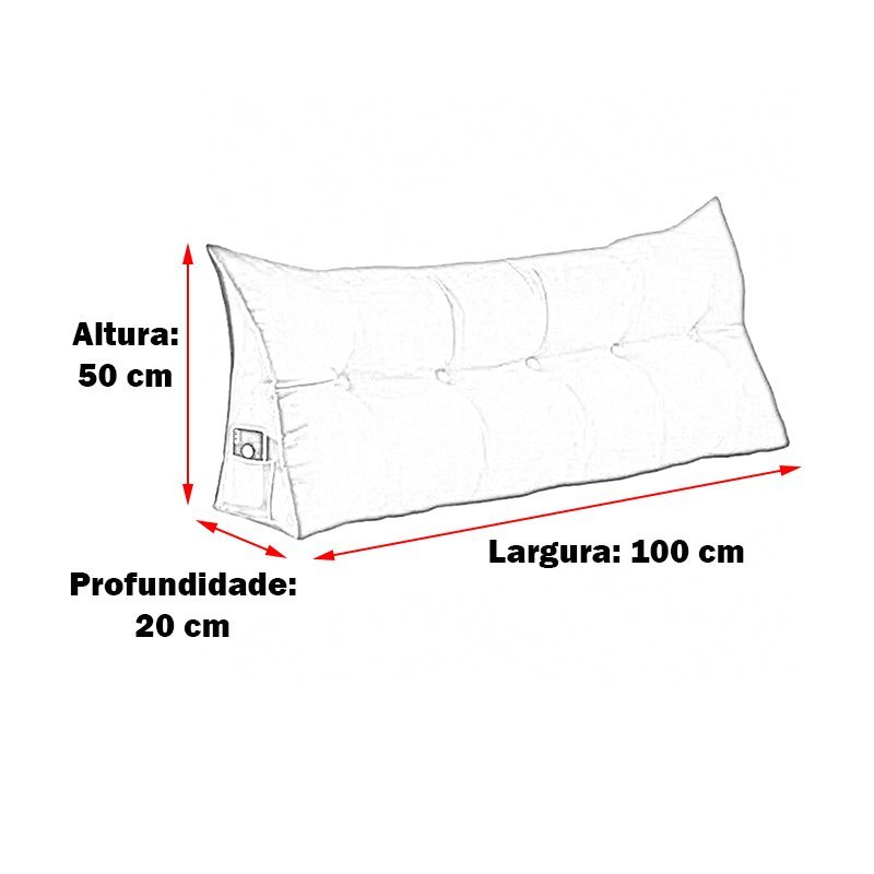 Almofada de Apoio para Cabeceira 100cm Suede Várias Cores - Estopar Suede Cinza - 4