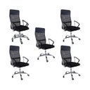 Ver imagem 1 de Kit 5 Cadeiras de Escritorio Nagano Tela Mesh Ergonômica - Preto