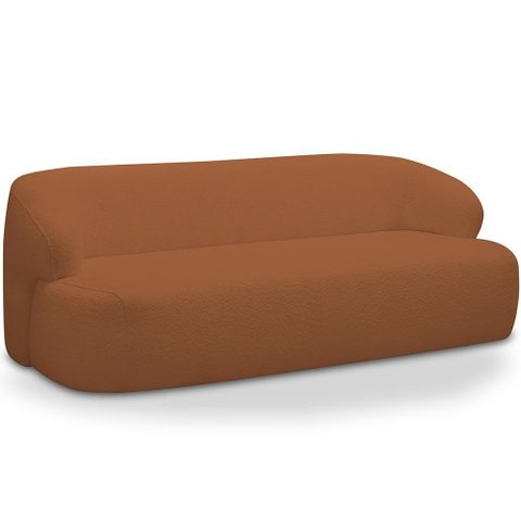 Sofá 2 Lugares Curvo Orgânico para Sala Living 150cm Barolo L06 Bouclê Terracota - lyam decor