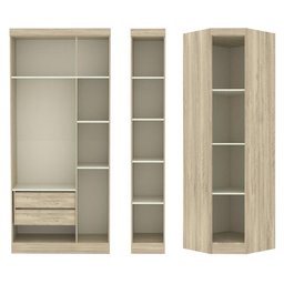 Jogo de Quarto Solteiro Modulado 029 Master Avelã Rústico/Ártico Rústico - Eucamóveis - 2 Jogo de Quarto Solteiro Modulado 029 Master Avelã Rústico/Ártico Rústico - Eucamóveis - 2