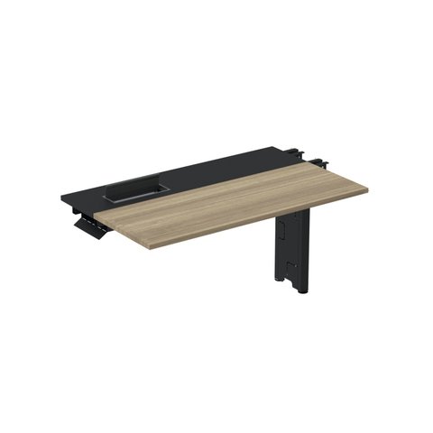 Complemento de Plataforma Corporativa 130x792 CPLPSC130 130cm Industrial Noce Naturalle e Preto Marrom/Marromle