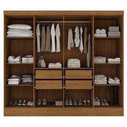 Guarda-roupa Casal 100% MDF 8 Portas 4 Gavetas Jatobá Yescasa - 2