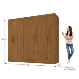 Guarda-roupa Casal 100% MDF 8 Portas 4 Gavetas Jatobá Yescasa - 3