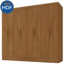 Ver imagem 4 de Guarda-roupa Casal 100% MDF 8 Portas 4 Gavetas Jatobá Yescasa