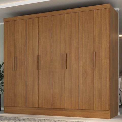 Guarda Roupa Casal 100% MDF 8 Portas 4 Gavetas Jatobá Yescasa Cinamomo