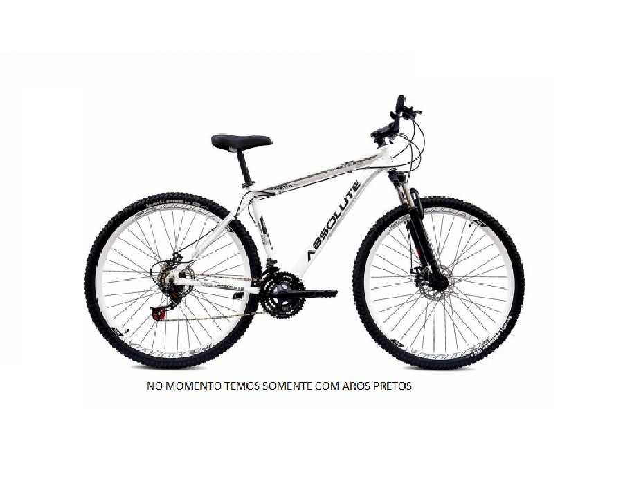 Bicicleta aro 29 Absolute Nero III Alumínio 21v Freios a Disco Garfo Com Suspensão - Branco - Tam.15 - 1