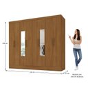 Ver imagem 4 de Guarda-Roupa Casal 100% MDF com Espelho 8 Portas 4 Gavetas Jatobá Yescasa Cinamomo