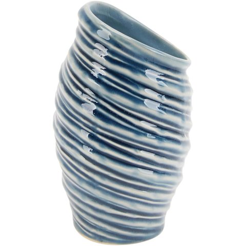 Vaso Home&Co Ninon Vaso Decorativo Cachepô Enfeite 16x9x9cm Cerâmica Azul