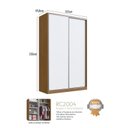 Ver imagem 2 de Guarda-Roupa Solteiro 2 Portas de Correr 3 Gavetas MDF 235x147cm Elara Marrom Freijó Natura