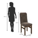 Ver imagem 4 de Conjunto Sala de Jantar Mesa 90x120cm T Vidro com 4 Cadeiras Madeira Maciça Marrom/Tabaco/Off White