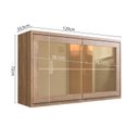 Ver imagem 7 de Cozinha Compacta Modulada 2 Peças 3 Portas com Vidro Reflecta Viena Cinza/Freijó/Grafite