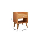 Ver imagem 5 de Mesa de Cabeceira Retrô Pés Palito em Madeira Maciça 1 Gaveta e Prateleira