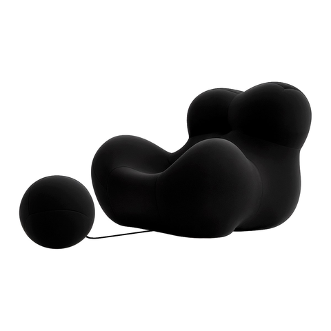 Poltrona Up5 Bb Italia La Mamma com Puff Cor Preta