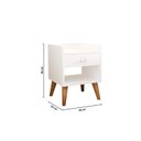 Ver imagem 4 de Mesa de Cabeceira Retrô Pés Palito em Madeira Maciça 1 Gaveta e Prateleira