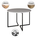 Ver imagem 5 de Mesa Jantar Industrial Redonda 110Cm Branca Base V Ferro Preto C/4 Cadeiras Preta Base Madei Branco
