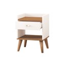 Ver imagem 3 de Mesa de Cabeceira Retrô Pés Palito em Madeira Maciça 1 Gaveta e Prateleira