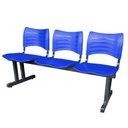 Ver imagem 4 de Longarina 3 Assentos Iso Secretaria Coluna Dupla para Recepção Auditório e Clinicas Coloridas:azul